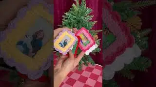 🎄 Crochet photo frames for the Christmas tree sound beautiful! #handmade  #Crochet#christmasdecor
