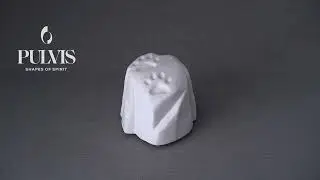 Paw Print Urn For Pet Ashes - White Matte | Ceramic Dog Urn