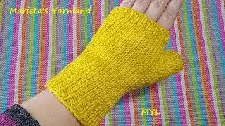 6ο μέρος Γάντι ανοιχτό με βελόνες - 6th part fingerless glove