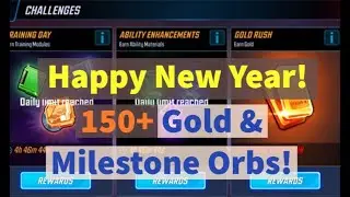 Happy New Year! 150+ Gold & Milestone Orbs Opening! How Much Gold in a Year? | MARVEL Strike Force