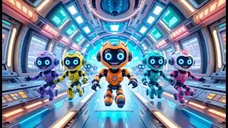 Five Little Robots in a Ship | 3D Animated Space Rhyme for Kids