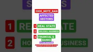 SECTORS AFFECTED BY 2000 NOTE BAN #trade #bts #trader #btc #intraday #data #nifty #codm #cod #stocks
