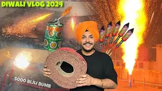 Diwali Vlog 2024 😱 5000 Bijli Fire Crackers , Rocket , Sky Shots ,Diwali Stash 2024