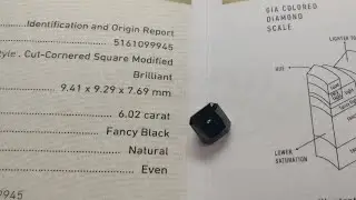 Natural Fancy Black Diamond Radiant certified by GIA