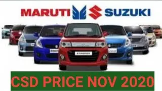 Maruti Suzuki CSD Price List Nov 2020