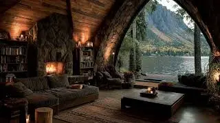 Cozy Rain & Fireplace Sounds in a Warm Room  Sleep, Study, and Stress Relief Ambience