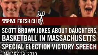 Scott Brown Jokes About Daughters, Basketball In Massachusetts Special Election Victory Speech