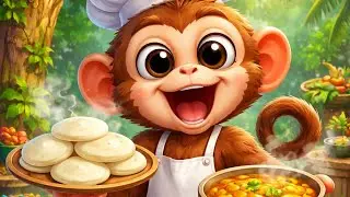 🐒 Monkey Chef Cooking Idli Sambar | Tamil AI Cooking Story@PM.monisha 