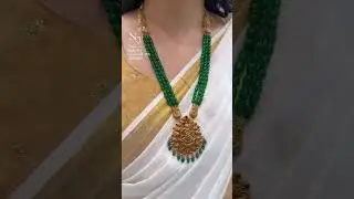very lightweight and beautiful green beads long hara with pendant start from only 18 g