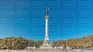 Monument Aux Girondins on Esplanade Des Quinconces timelapse hyperlapse in Bordeaux, France