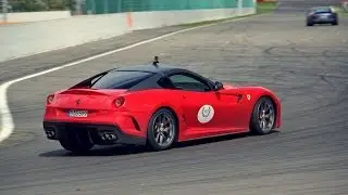 Ferrari 599 GTO + Porsche Carrera GT - In Action on the Track!