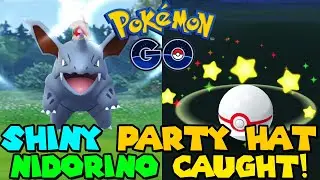 SHINY PARTY HAT NIDORINO Caught in Pokemon Go Special Raid Weekend