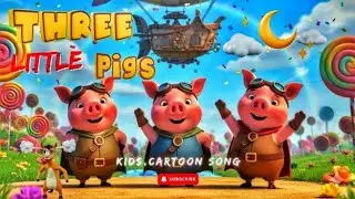 *🐷 The Three Little Pigs | Hindi Cartoon Story | song cartoon for Kids | Bedtime Kahani*