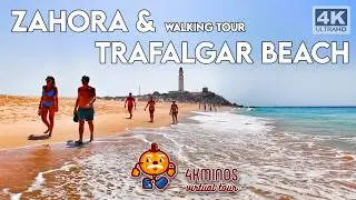 Playa de ZAHORA y TRAFALGAR | VERANO 2024 | 4K UHD | Walking Virtual Tour Spain