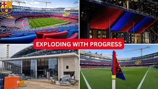 Camp Nou Transformation FULL SPEED  | Diamond Glass, Black Beams & Chrome Steel Revealed!