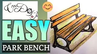 How To Draw A Park Bench Step By Step For Beginners | Easy Park Bench Drawing Tutorial | Easy Art