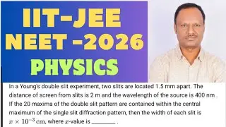 In a Young’s double slit experiment, two slits are located 1.5 mm apart. The distance of screen from