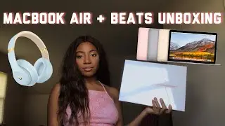 MACBOOK AIR AND BEATS STUDIO3 WIRELESS HEADPHONES UNBOXING | Apple Back To School Bundle 2019