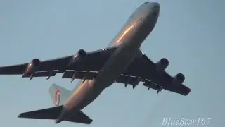 Korean Air Cargo Boeing 747-400ERF (HL7601) takeoff from NRT/RJAA (Tokyo - Narita) RWY 16R