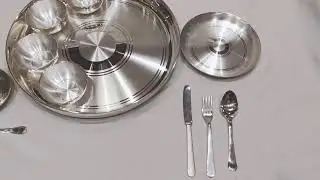 999 pure silver dinner set with Bis hallmark - www.silverstore.in