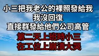 小三把我老公的裸照發給我，我沒回復，直接群發給他們公司高管，第二天上班時小三在工位上崩潰大哭【安安講故事】#煙雨夕陽 #為人處世 #爽文 #情感故事 #深夜讀書 #幸福人生