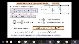 Lec 9- Natural Response of Parallel RLC Circuits(under damped)