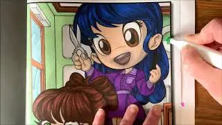 Chibi Girls 1 and 2 Grayscale - Color and Chat - Part 2