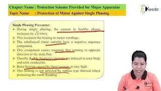 Protection of Motor Against Single Phasing - Protection Scheme Provided for Major Apparatus