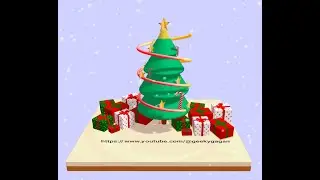 Christmas Tree in spline with animation and particle system