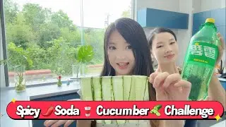Vlog| Spicy Soda 🥤 Cucumber 🥒 Challenge with Mom l🍀Let&rsquo;s Hangout with My Dog 🐶 🥳