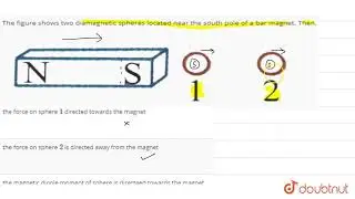 The figure shows two diamagnetic spheres located near the south pole of a bar magnet. Then,