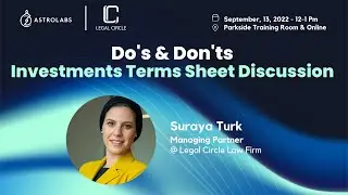 Do's & Don'ts  - Investments Terms Sheet Discussion