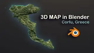 3D Map in Blender: Corfu, Greece
