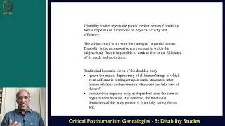 11. Critical Posthumanism. Genealogies - 5: Disability Studies