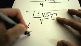 Solving Quadratic Equations - Factoring and Using the Quadratic Formula