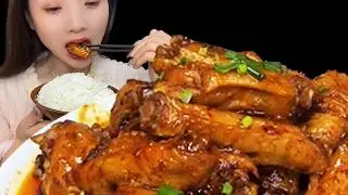MUKBANG ASMR - Spicy and delicious - Chicken Wings