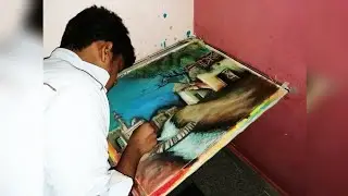 How to make middle east oil pastels drawing which looks like authentic oil paintings|