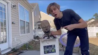Moonshine Barrel Zombie Unboxing/Setup, Spirit Halloween 2015! [RARE]