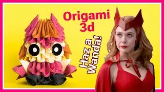 Haz  WANDA con PAPEL 🧙🏻‍♀️ de Origami 3d SCARLET WITCH 🔴 Bruja Escarlata