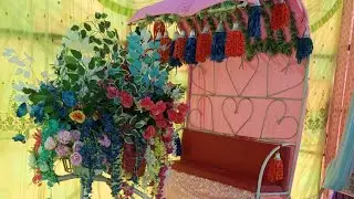 Simpal wedding and anniversary stage designs flower Background decoration  original photo uploaded