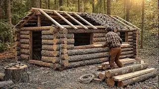 Building mini-house in the forest ASMR