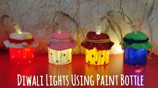 How to decorate bottle/Empty Acrylic Colour Bottle reuse/Best Out of Waste/Bottle Light Decoration