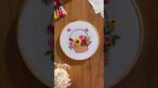 How to embroider a basket 🧺 Floral basket DIY kit😍🎀