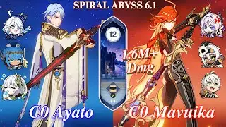 C0 Ayato Ineffa Hyperbloom & C0 Mavuika Melt | NEW Spiral Abyss 6.1 | Floor 12 | 9* | Genshin Impact