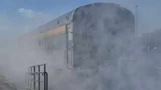(Snowy) (Rear Budd Business Class 4009!) VIA 61 - 6402 At Rouge Hill 
