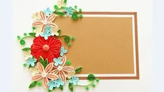 Paper quilling Flower Card Design 2 // Quilling card