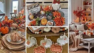 Rustic Farmhouse Pumpkins: Charming Fall Decor with Wooden and Metal Accents