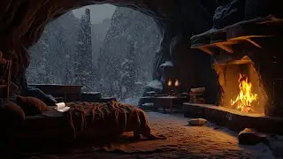 Snug Winter Hideaway❄️Relax in a Warm Cabin During a Snowstorm with the Gentle Crackle of Fireplace