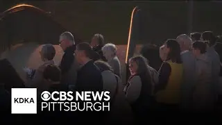 Worshippers gather in Allegheny Commons Park West for Easter Sunday sunrise service