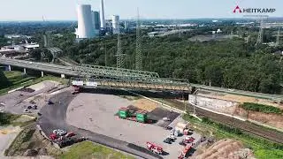 A43 Emscherbr&uuml;ckenzug - schienen&uuml;berf&uuml;hrende Autobahnbr&uuml;cke erfolgreich verschoben